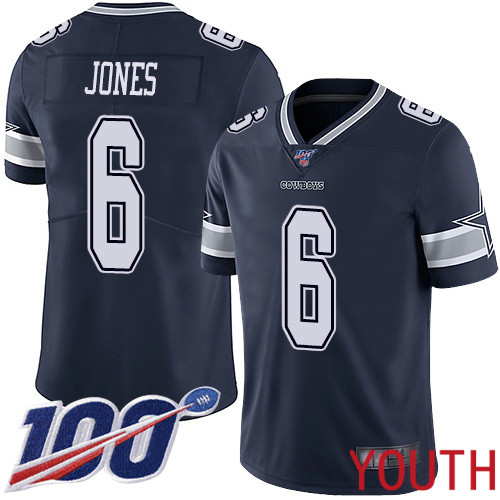 Youth Dallas Cowboys Limited Navy Blue Chris Jones Home #6 100th Season Vapor Untouchable NFL Jersey->dallas cowboys->NFL Jersey